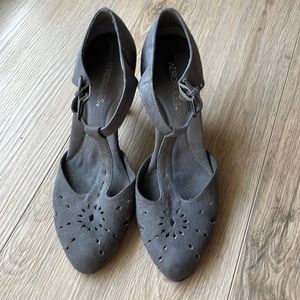 Aerosole Gray Heels with Cut Outs